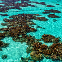 Buy canvas prints of Aerial Coral Reef Lagoon Island Bora Bora  by Spotmatik 