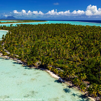 Buy canvas prints of Aerial view of Bora Bora Island French Polynesia  by Spotmatik 
