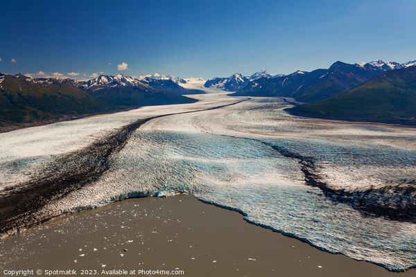 Aerial view Alaska USA Knik glacier Chugach Mountains  Picture Board by Spotmatik 