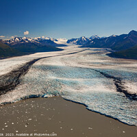 Buy canvas prints of Aerial view Alaska USA Knik glacier Chugach Mountains  by Spotmatik 