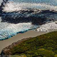 Buy canvas prints of Aerial view Alaska USA glacier ice shelf environmental by Spotmatik 