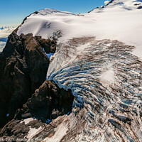 Buy canvas prints of Aerial view glacier ice shelf Alaska moraine by Spotmatik 
