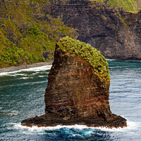 Buy canvas prints of Aerial Island view rocky seabird sanctuaries Molokai Hawaii  by Spotmatik 