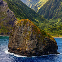 Buy canvas prints of Aerial coastal view of Okala Island Molokai Hawaii  by Spotmatik 