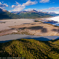 Buy canvas prints of Aerial Alaskan view Knik glacier Chugach Mountains USA by Spotmatik 