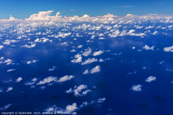 Aerial cloudscape of French Polynesia Pacific ocean seascape  Picture Board by Spotmatik 