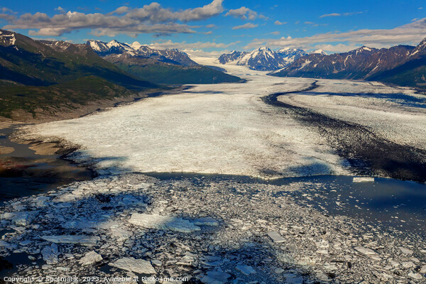 Aerial view Chugach Mountains Knik glacier Alaska America Picture Board by Spotmatik 