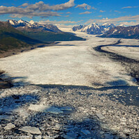 Buy canvas prints of Aerial view Chugach Mountains Knik glacier Alaska America by Spotmatik 