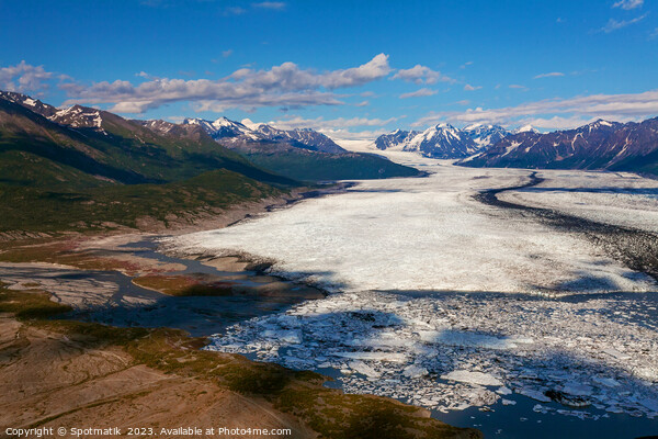 Aerial view Chugach Mountains Alaska Knik glacier America Picture Board by Spotmatik 