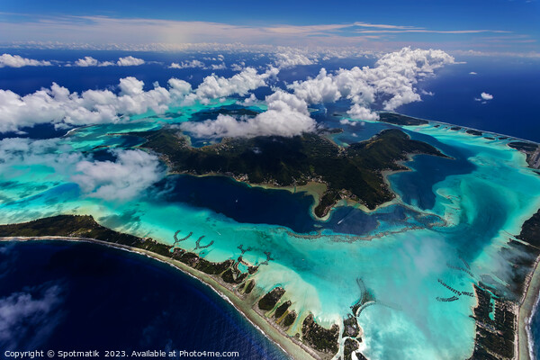 Aerial Mt Otemanu Mt Pahia mountain Bora Bora  Picture Board by Spotmatik 