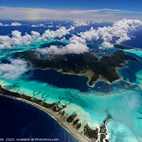Buy canvas prints of Aerial Mt Otemanu Mt Pahia mountain Bora Bora  by Spotmatik 