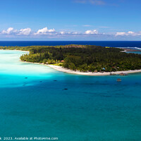Buy canvas prints of Aerial Bora Bora Island Tahiti South Pacific coastline  by Spotmatik 