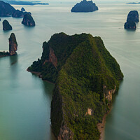 Buy canvas prints of Aerial island view limestone karsts Krabi Thailand Asia by Spotmatik 