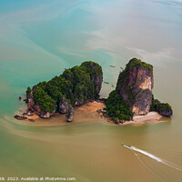 Buy canvas prints of Aerial view Krabi Thailand limestone rock karsts Asia by Spotmatik 