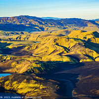 Buy canvas prints of Aerial view of the Icelandic Landmannalaugar National Park  by Spotmatik 