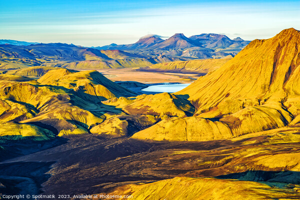 Aerial volcanic landscape Wilderness Landmannalaugar  Picture Board by Spotmatik 