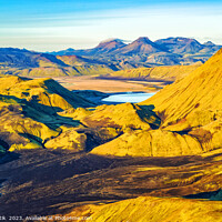 Buy canvas prints of Aerial volcanic landscape Wilderness Landmannalaugar  by Spotmatik 