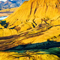 Buy canvas prints of Aerial view of Landmannalaugar National Park Wilderness Iceland  by Spotmatik 
