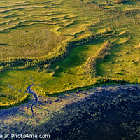 Buy canvas prints of Aerial Panorama view of McClelland lake Wilderness Alberta  by Spotmatik 