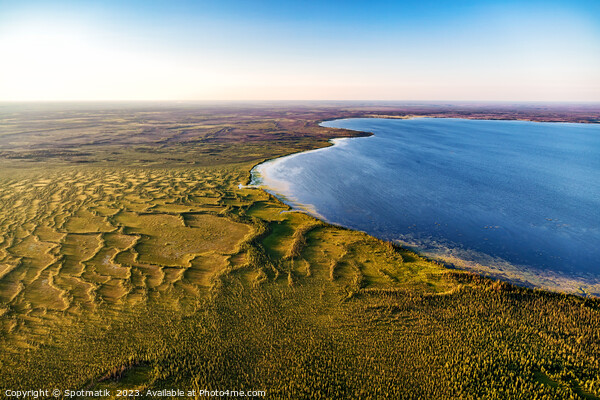 Aerial Landscape view of remote Lake McClelland Alberta  Picture Board by Spotmatik 