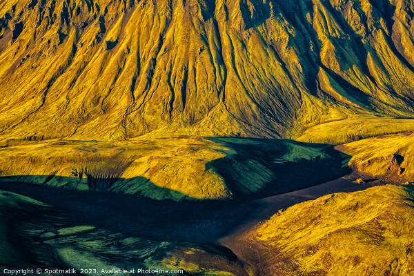 Aerial volcanic landscape Wilderness Landmannalaugar  Picture Board by Spotmatik 