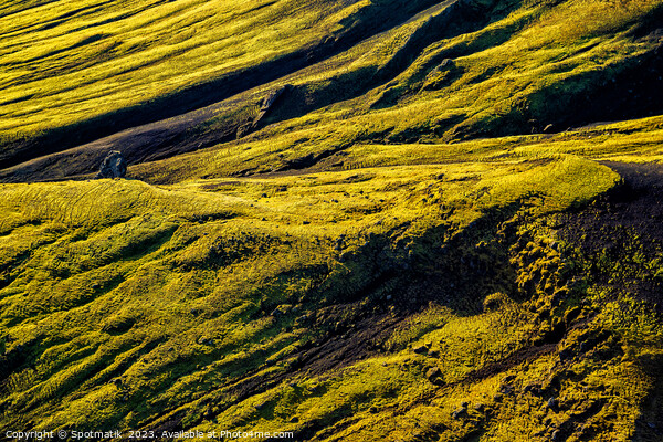 Aerial view of volcanic slopes Wilderness Iceland Europe Picture Board by Spotmatik 