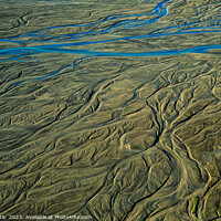 Buy canvas prints of Aerial of Icelandic glacial meltwater volcanic region Europe by Spotmatik 