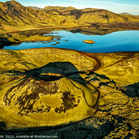 Buy canvas prints of Aerial Icelandic view of Landmannalaugar dormant volcano by Spotmatik 