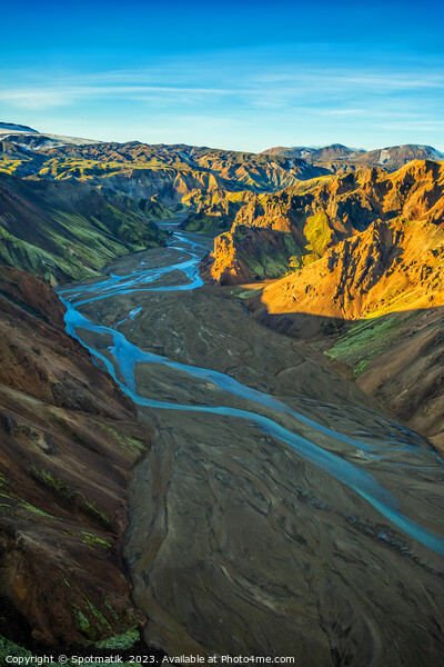 Aerial view of Iceland Landmannalaugar National Park Europe  Picture Board by Spotmatik 