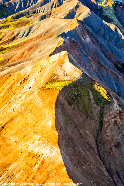 Aerial Landscape view of Iceland colorful mountains summer  Picture Board by Spotmatik 