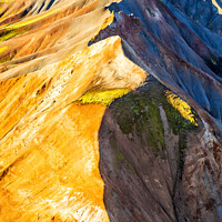 Buy canvas prints of Aerial Landscape view of Iceland colorful mountains summer  by Spotmatik 