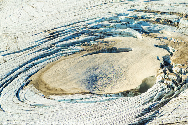 Aerial Icelandic view of glacial ice field Landmannalaugar  Picture Board by Spotmatik 