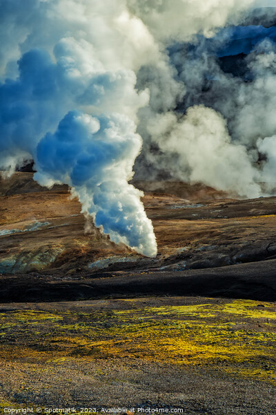 Aerial view of natural volcanic hot springs Europe Picture Board by Spotmatik 