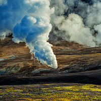 Buy canvas prints of Aerial view of natural volcanic hot springs Europe by Spotmatik 