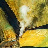 Buy canvas prints of Aerial view of Icelandic natural hot spring Landmannalaugar  by Spotmatik 