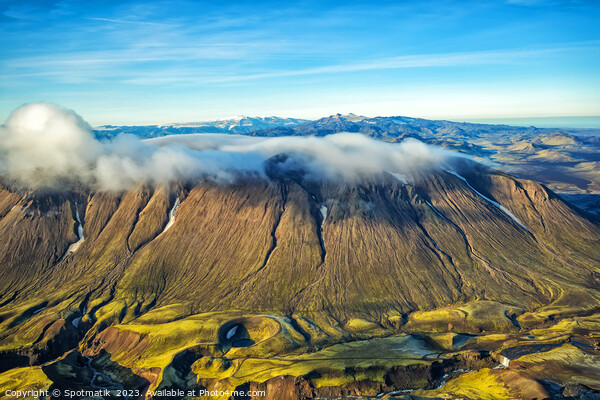 Aerial Wilderness view of Iceland Landmannalaugar National Park  Picture Board by Spotmatik 