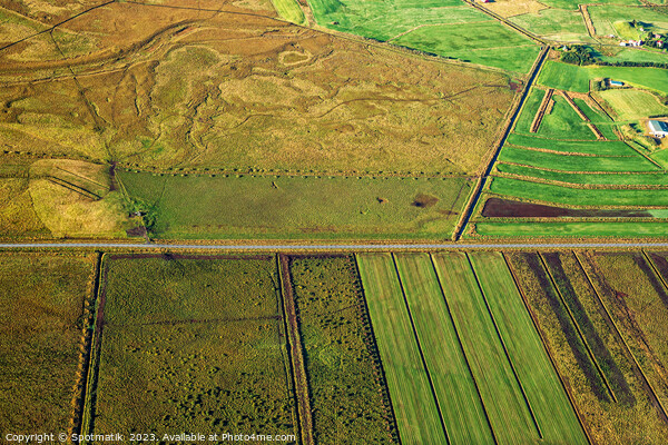 Aerial view of green farming crops Iceland Europe Picture Board by Spotmatik 