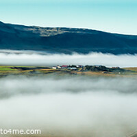 Buy canvas prints of Aerial Panoramic of Icelandic early morning mist Landmannalaugar by Spotmatik 