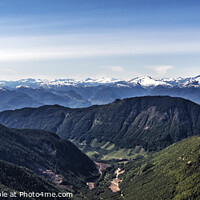 Buy canvas prints of Aerial Panorama of snow covered mountains Vancouver Canada by Spotmatik 