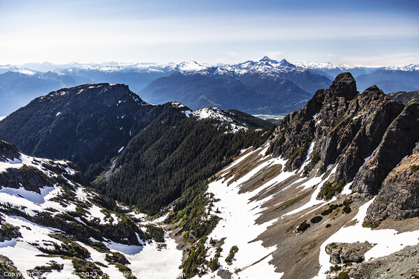Aerial snow capped Wilderness Rocky mountains Vancouver Canada  Picture Board by Spotmatik 