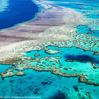 Buy canvas prints of Aerial Great Barrier Reef in tropical Queensland Australia  by Spotmatik 
