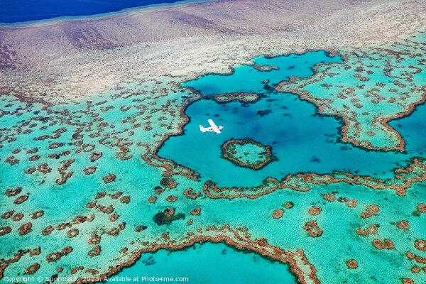 Aerial Australian Great Barrier Reef Sea Plane Picture Board by Spotmatik 