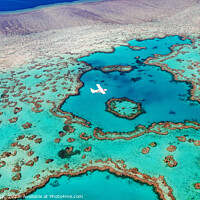 Buy canvas prints of Aerial Australian Great Barrier Reef Sea Plane by Spotmatik 