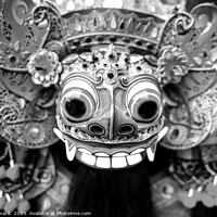 Buy canvas prints of Balinese Barong traditional dancer ceremonial dragon mask by Spotmatik 