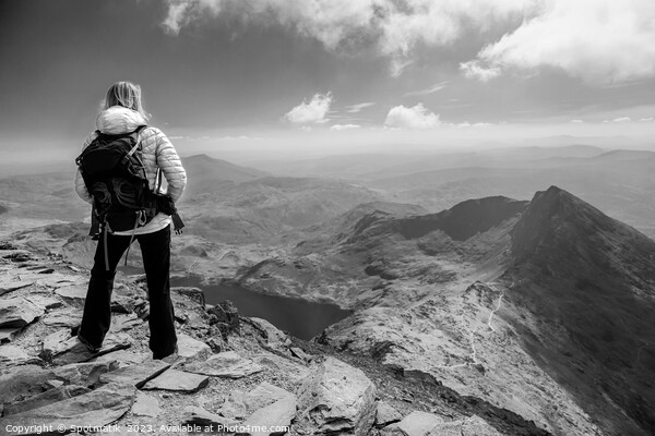 Snowdonia Wales Caucasian young female hiker outdoor Picture Board by Spotmatik 