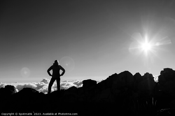 Silhouette of young female hiker Haleakala National Park  Picture Board by Spotmatik 