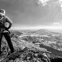 Buy canvas prints of Young female backpacker on hiking vacation Wales by Spotmatik 