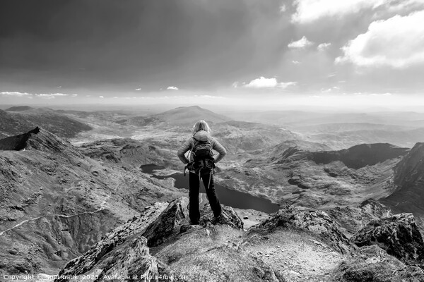 Wales young Caucasian female hiker outdoor Snowdonia Picture Board by Spotmatik 