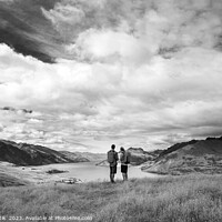 Buy canvas prints of New Zealand adventure couple hiking The Remarkables Otago by Spotmatik 