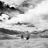 Buy canvas prints of Queenstown girl taking smart phone picture New Zealand  by Spotmatik 